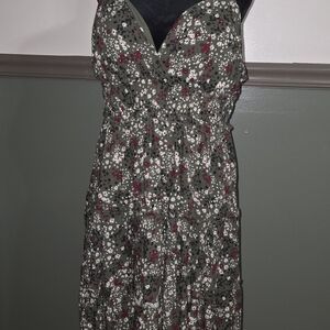 No Boundaries Green Floral Mini Dress